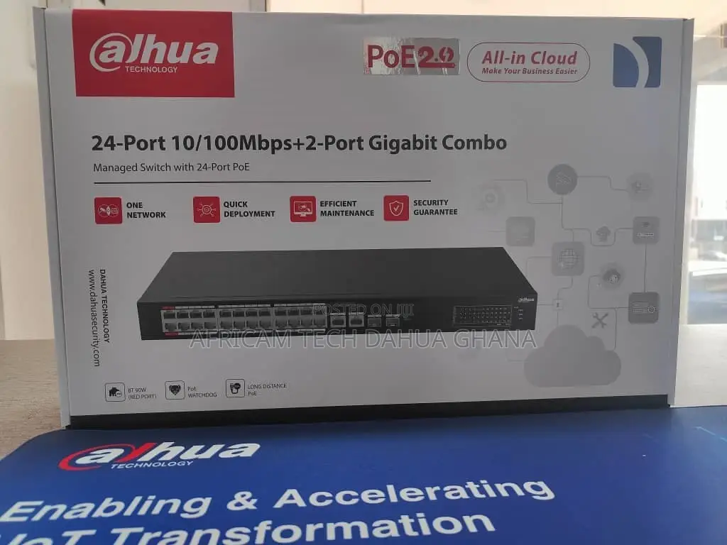 Dahua 24-port 10/100 Mbps+ 2 Port Gigabit Combo Poe Switch