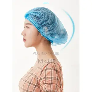 100 Disposable Non-Woven Hairnets - Blue