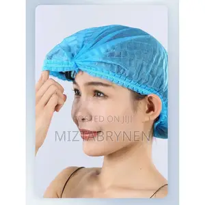 100 Disposable Non-woven Hairnets - Blue