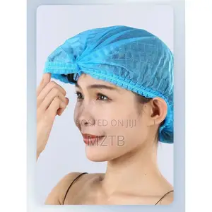 100 Disposable Non-Woven Hairnets - Blue