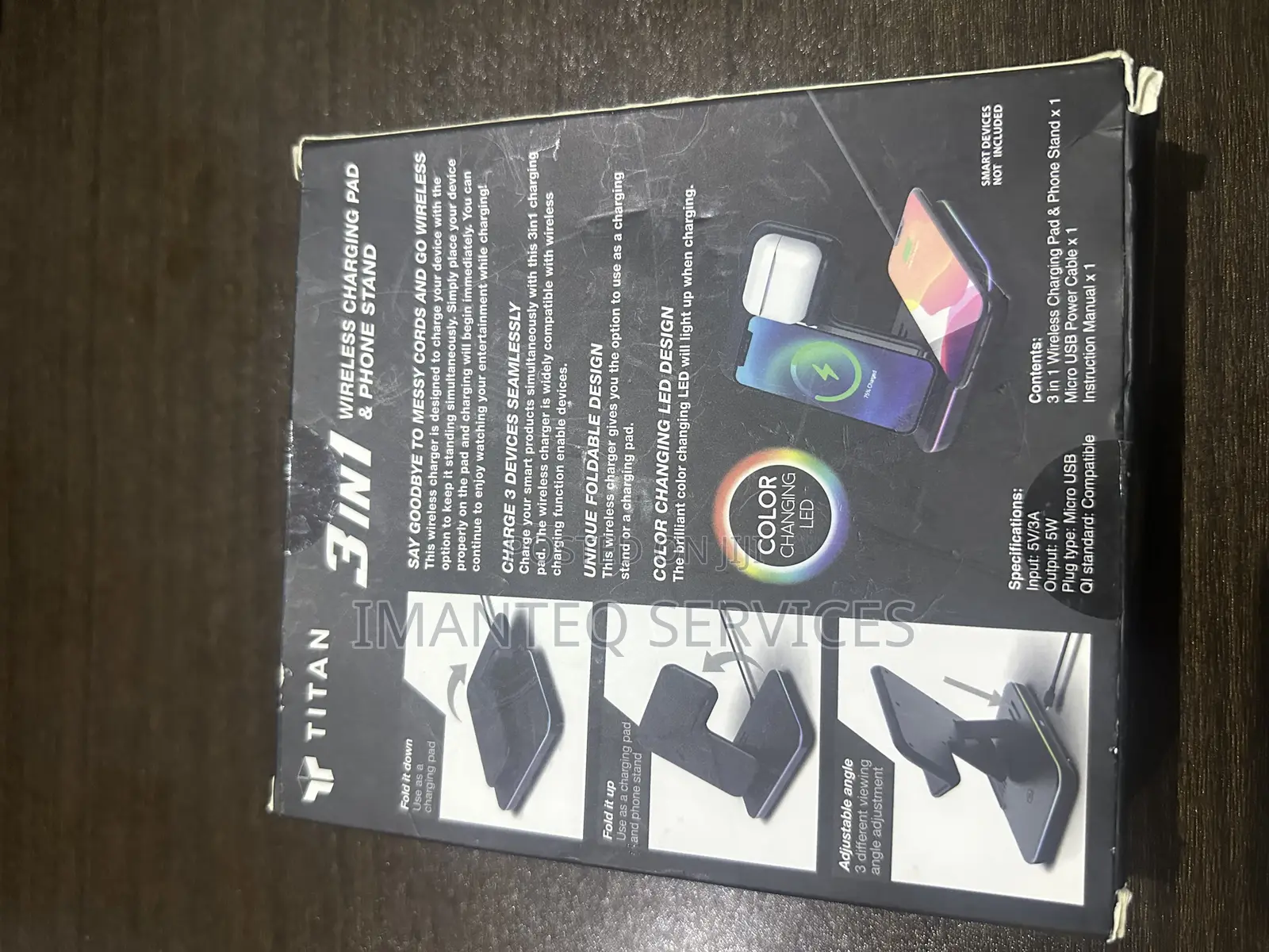 Titan 3-in-1 Wireless Charging Pad Phone Stand