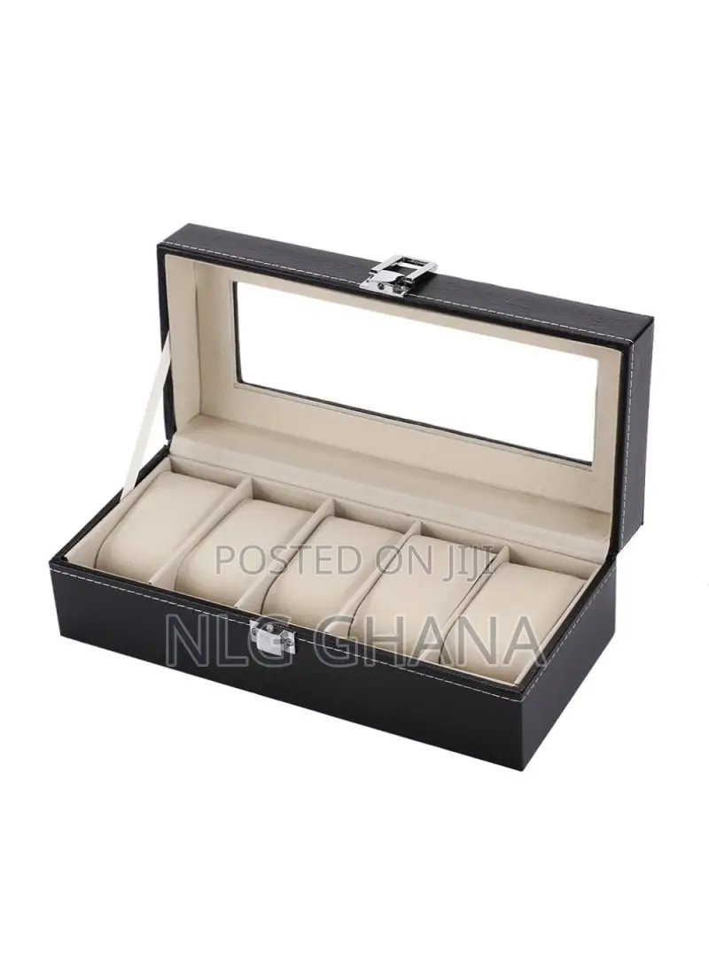 Watch Box Watch Display Case Storage Organizer Box 5-Grid Wa
