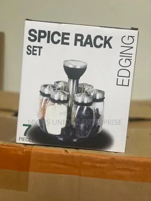 Rotating Glass Spice Jar Set 7pcs