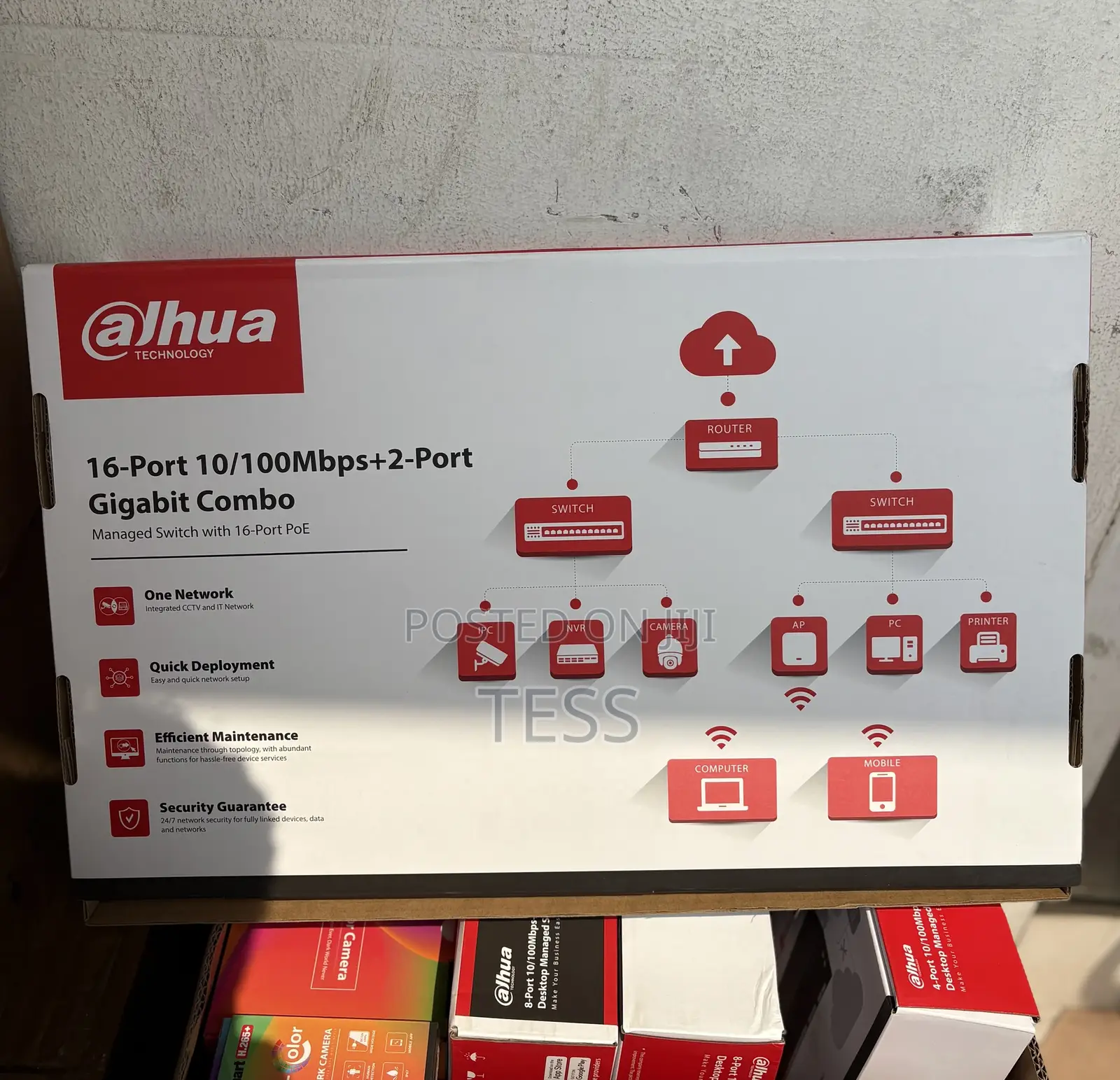 Dahua 16port Poe Cloud Managed Switch Dh-Cs4218-16et-240