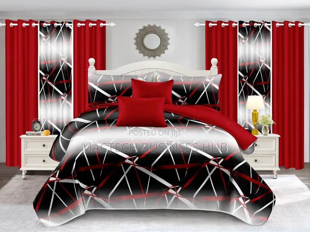 Duvet Cover With Bedsheets and Curtains