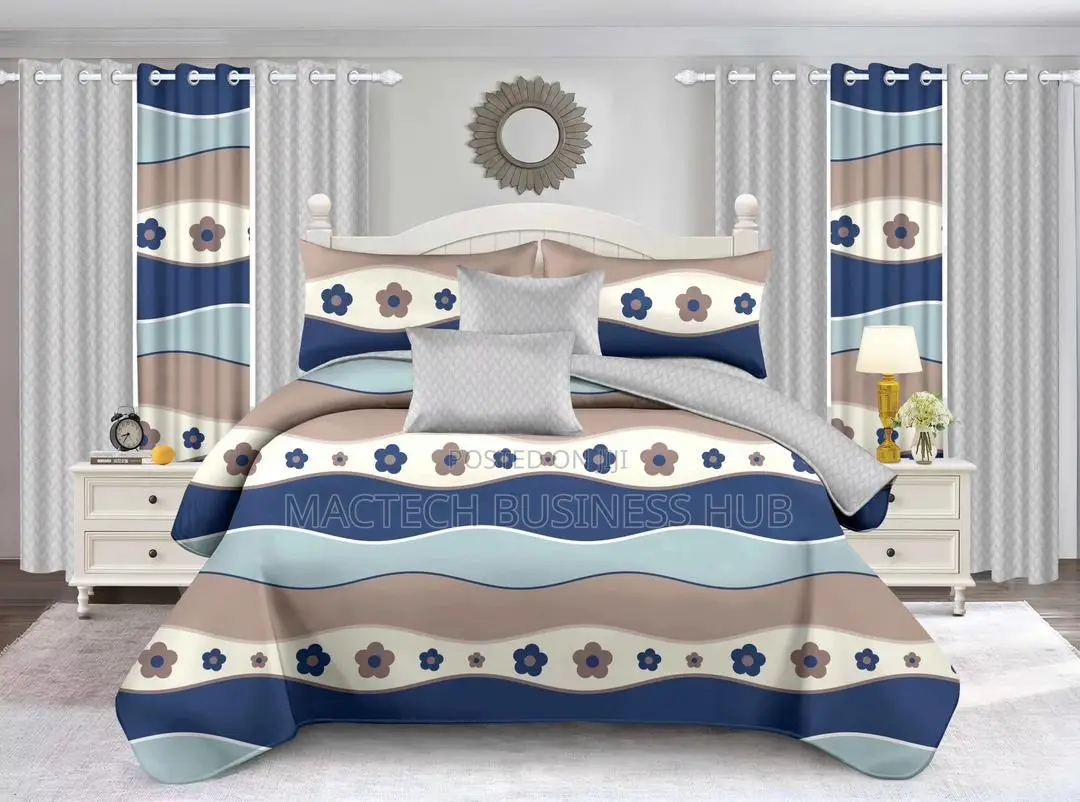Duvet Cover With Bedsheets and Curtains