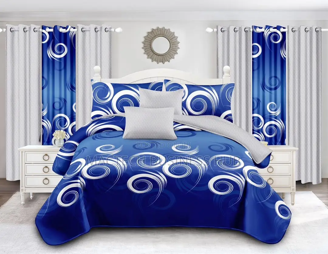Duvet Cover With Bedsheets and Curtains