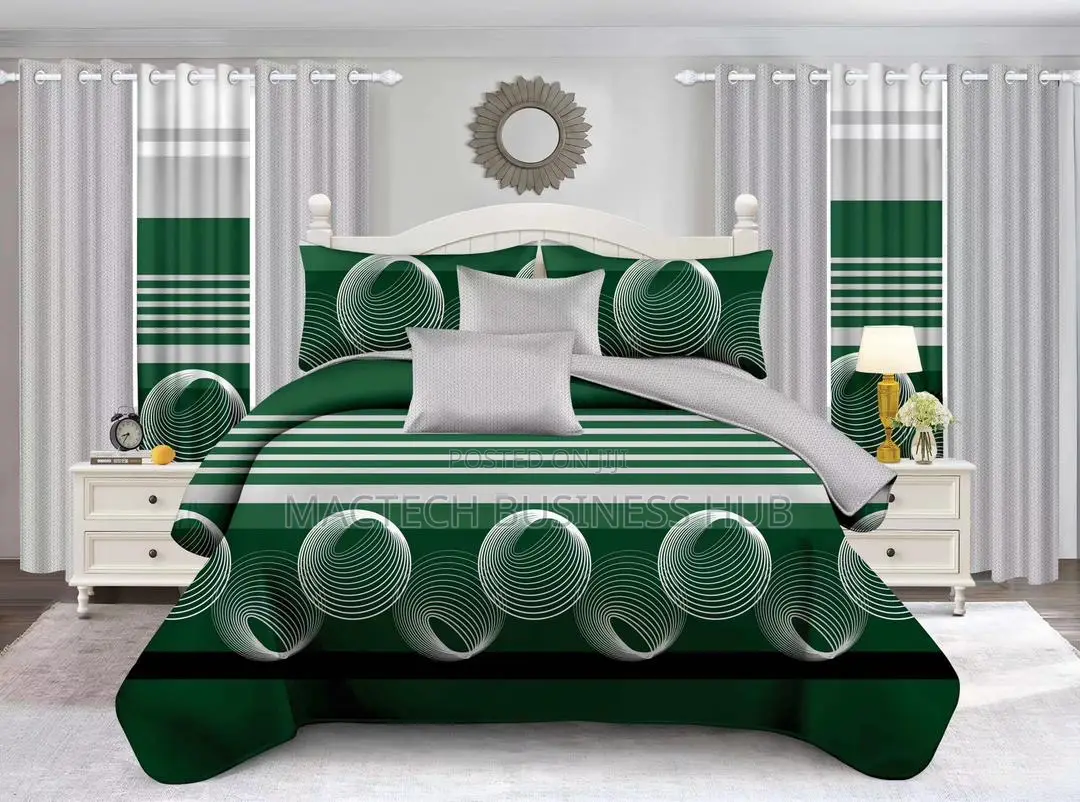 Duvet Cover With Bedsheets and Curtains
