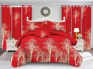 Duvet Cover With Bedsheets and Curtains