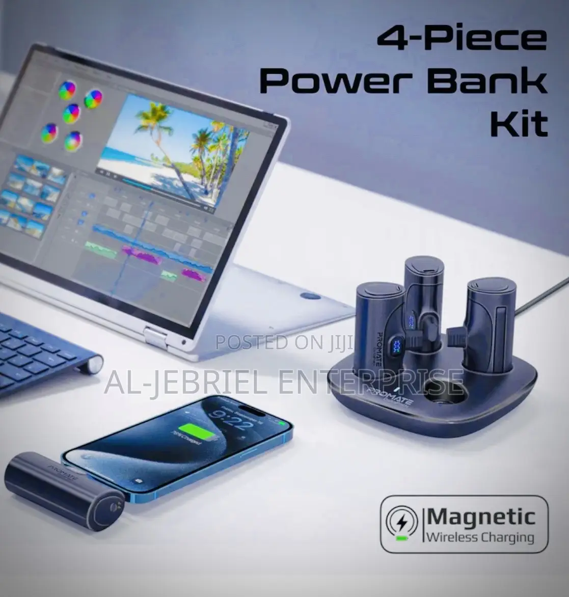 Ultra-Compact Promate 4-Piece Fast Charging Power Bank Kit