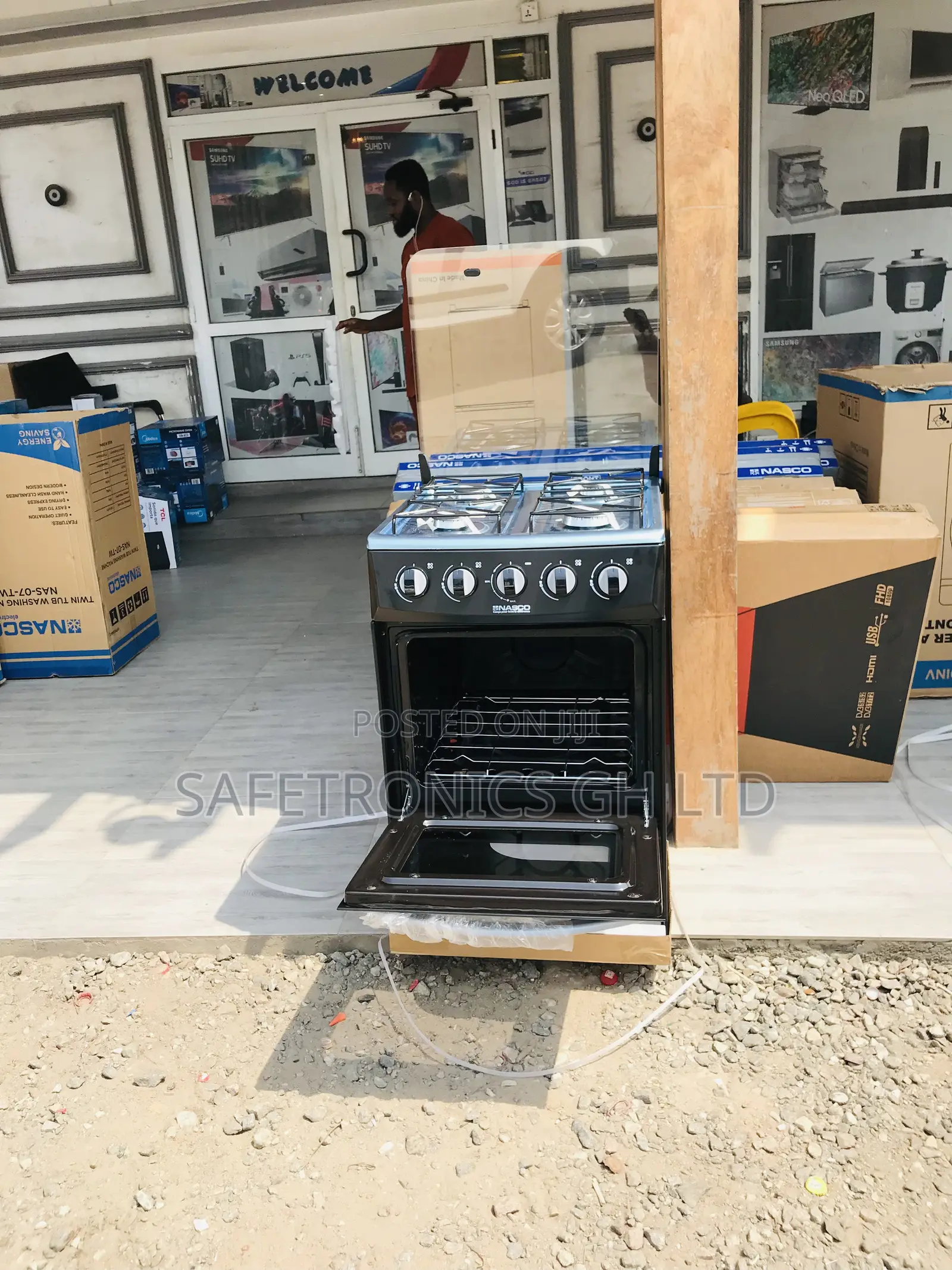 4 Gas Cooker Oven 50x50 Cm Nasco Black