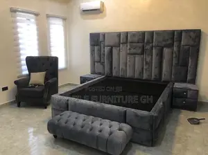 Queen Size Bedframe With Ottoman and Big 2 Side Drawers