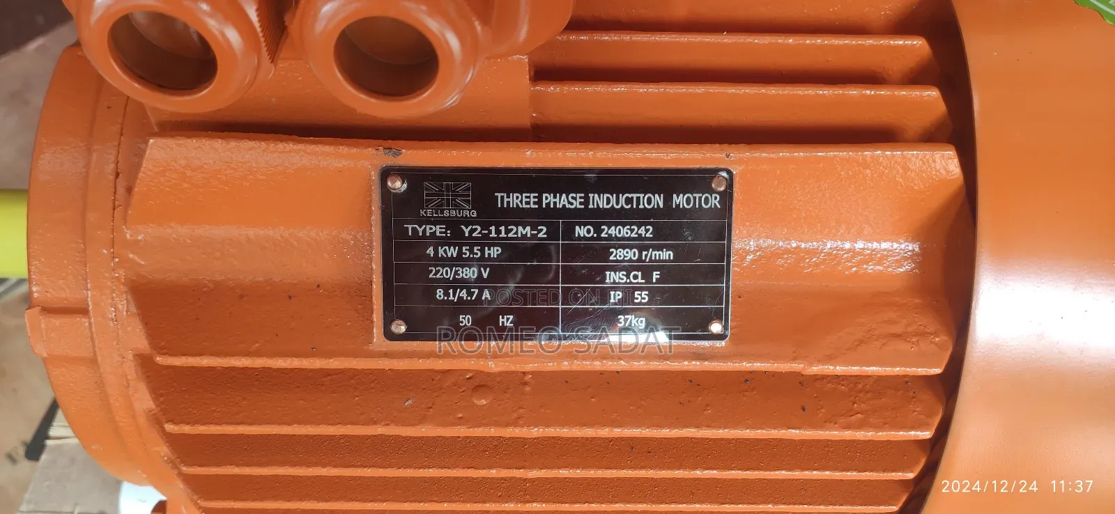 5.5 Three Phase Induction Motor 100% Copper