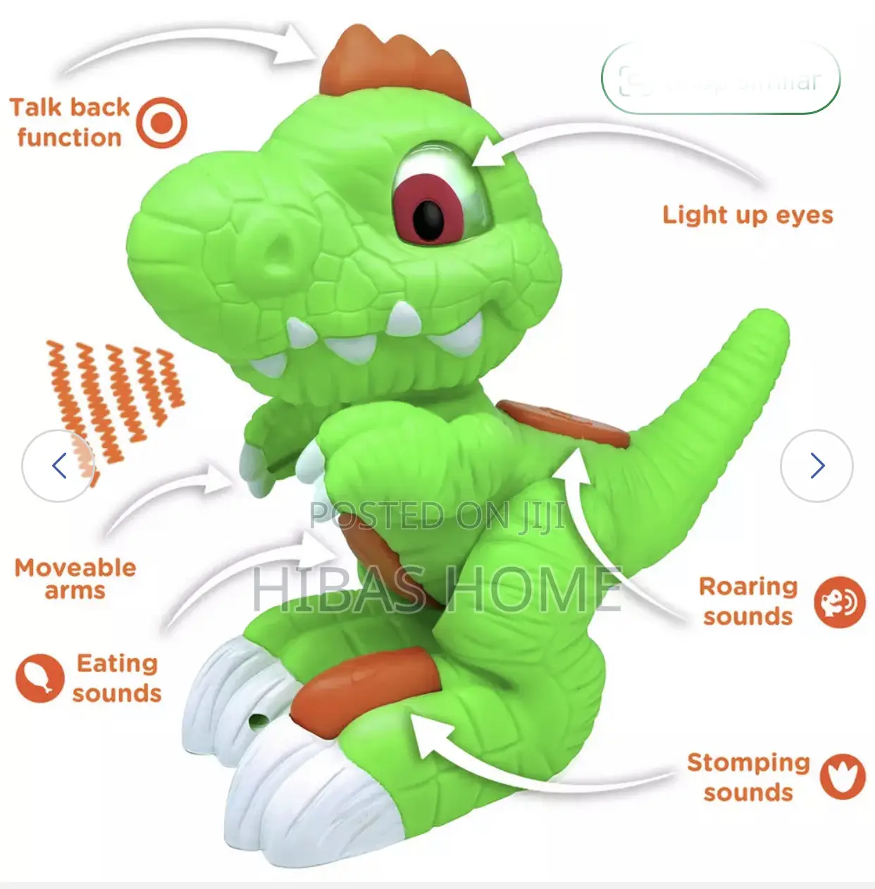Chad Valley Trevor Talk Back Dinosaur Toy (Blue) 2yr Above