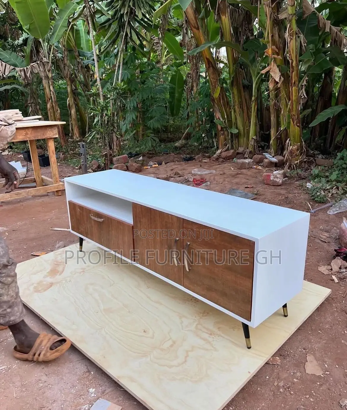 White and Brown TV Stand