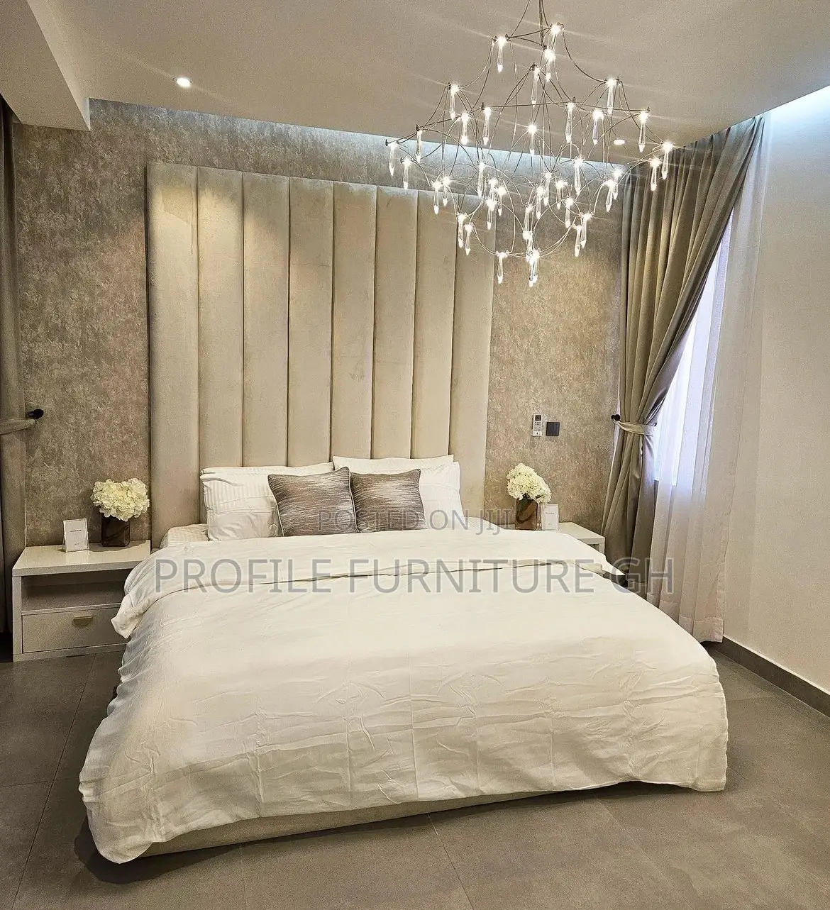 Headboard Bedframe With 2 Drawers and Mattress (Queen Size)