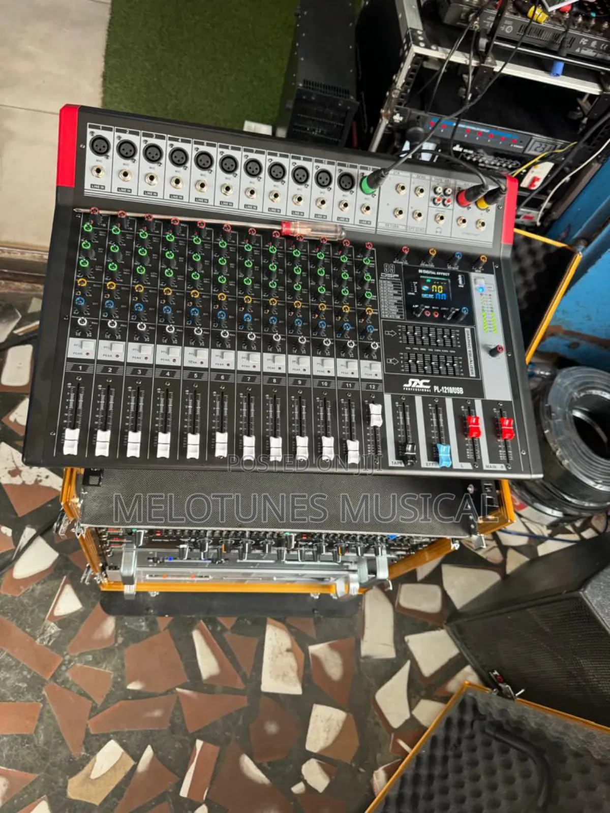 Full Set of Ev Mid and QSC Bass Speakers With Amp Rack