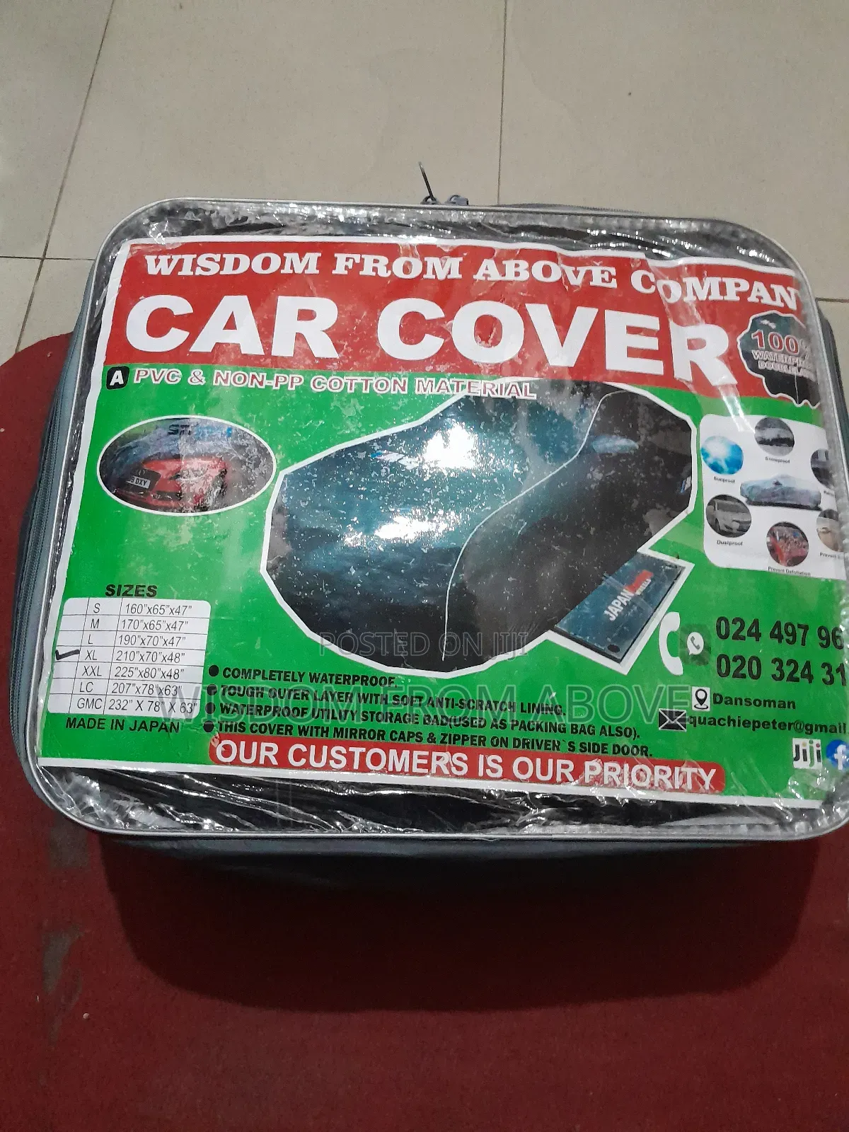 All Weatherproof, Waterproof, Sunroof Foreign Covers Avable