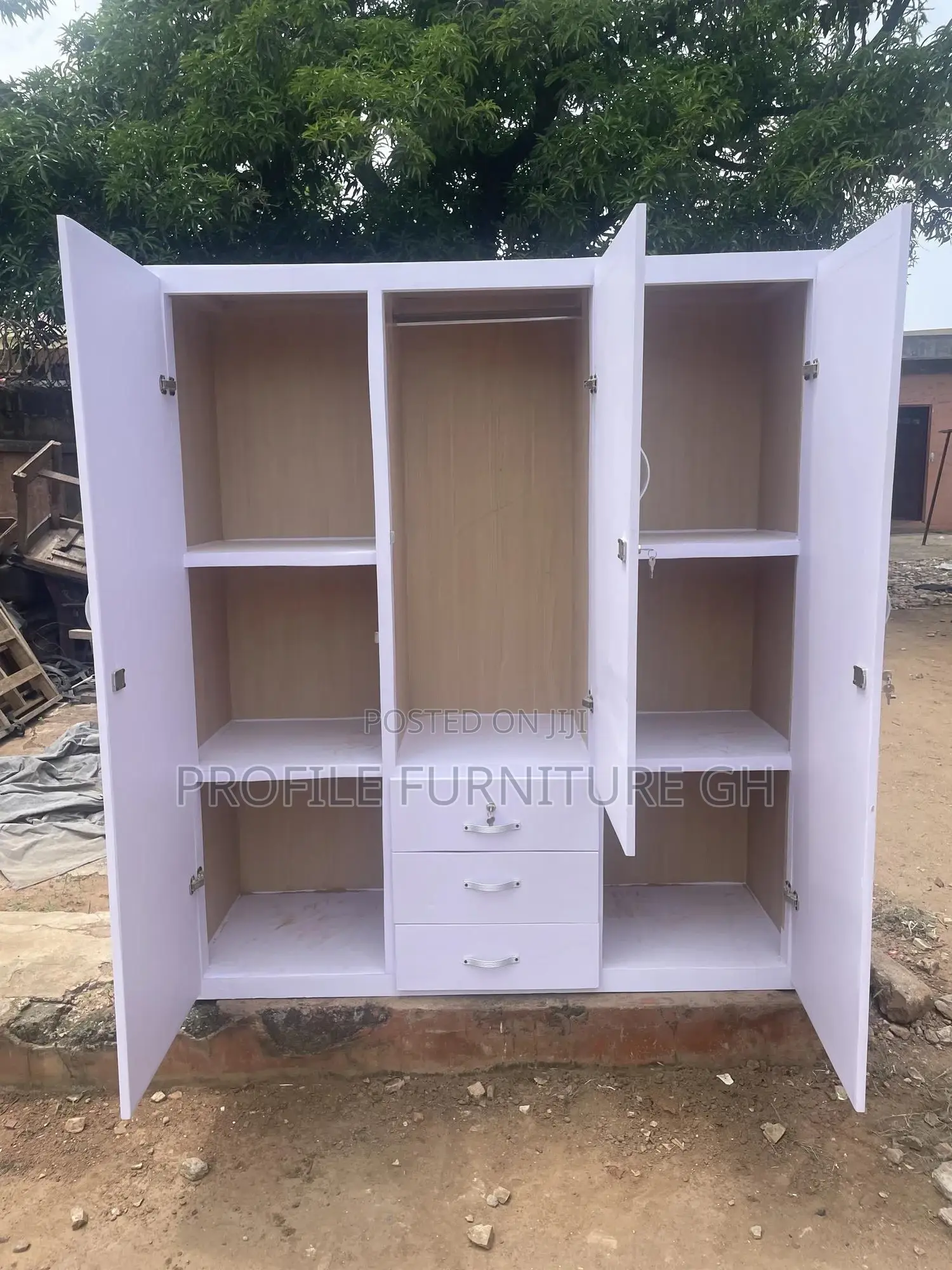 3 Door Wardrobe White