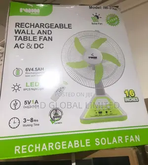 Gleaming IWIN 16'' Rechargeable Wall and Tabe FAN
