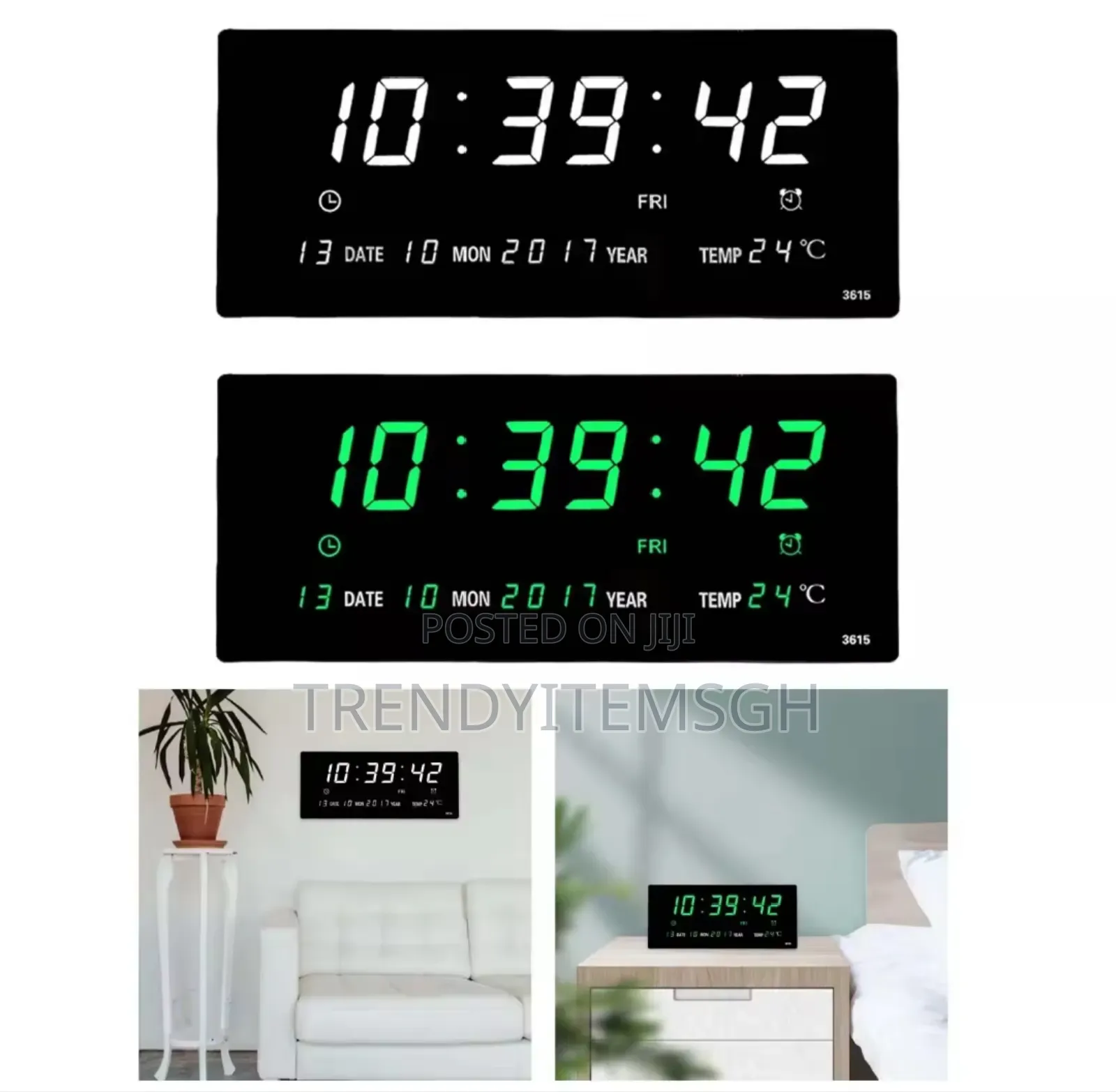 Digital Wall Clock Display Calendar