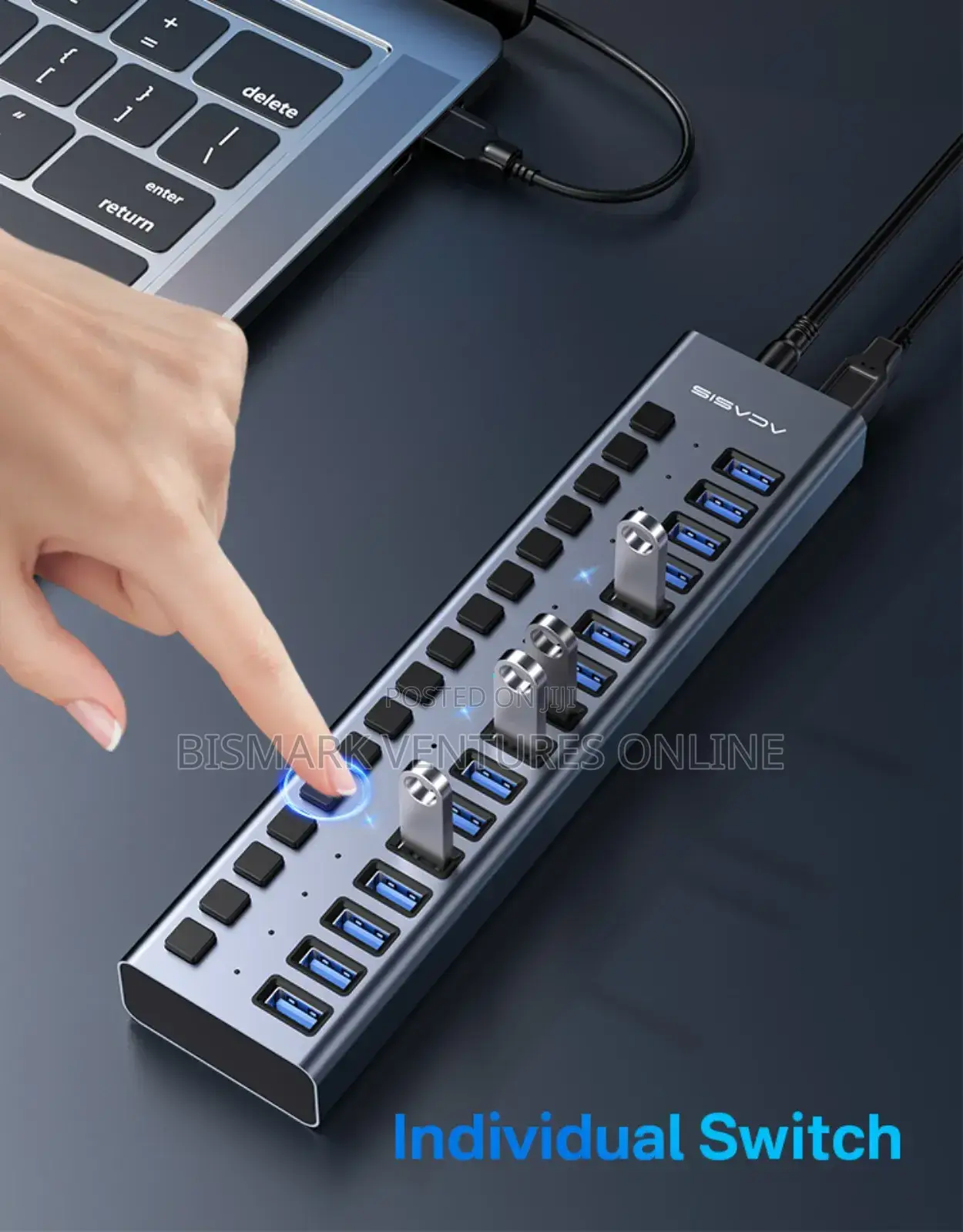 90W 16 Ports USB 3.0 Hub Super Speed For Data Transferring.