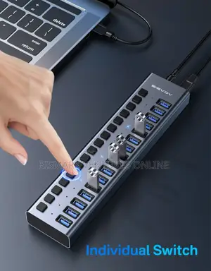 90W 16 Ports USB 3.0 Hub Super Speed For Data Transferring.