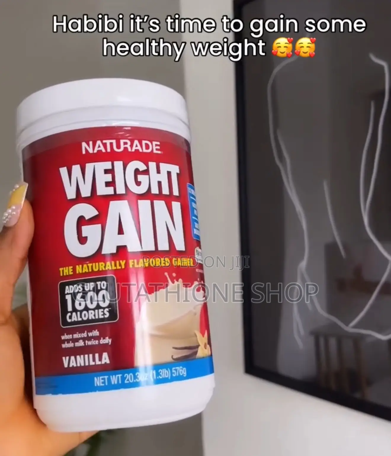 Naturade Weight Gain Instant Nutrition Drink Mix, Vanilla