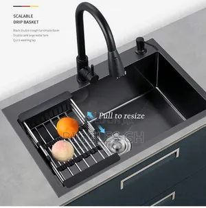 Single Bowl Armless Cabinet Sink With Pullout Tap Complete
