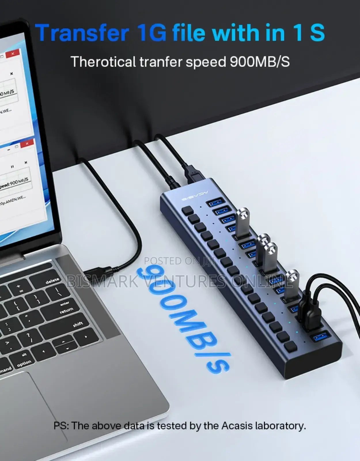 90W 16 Ports USB 3.0 Hub Super Speed For Data Transferring.