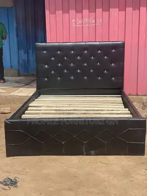 Black Leather Double Bedframe// Durable And Luxurious