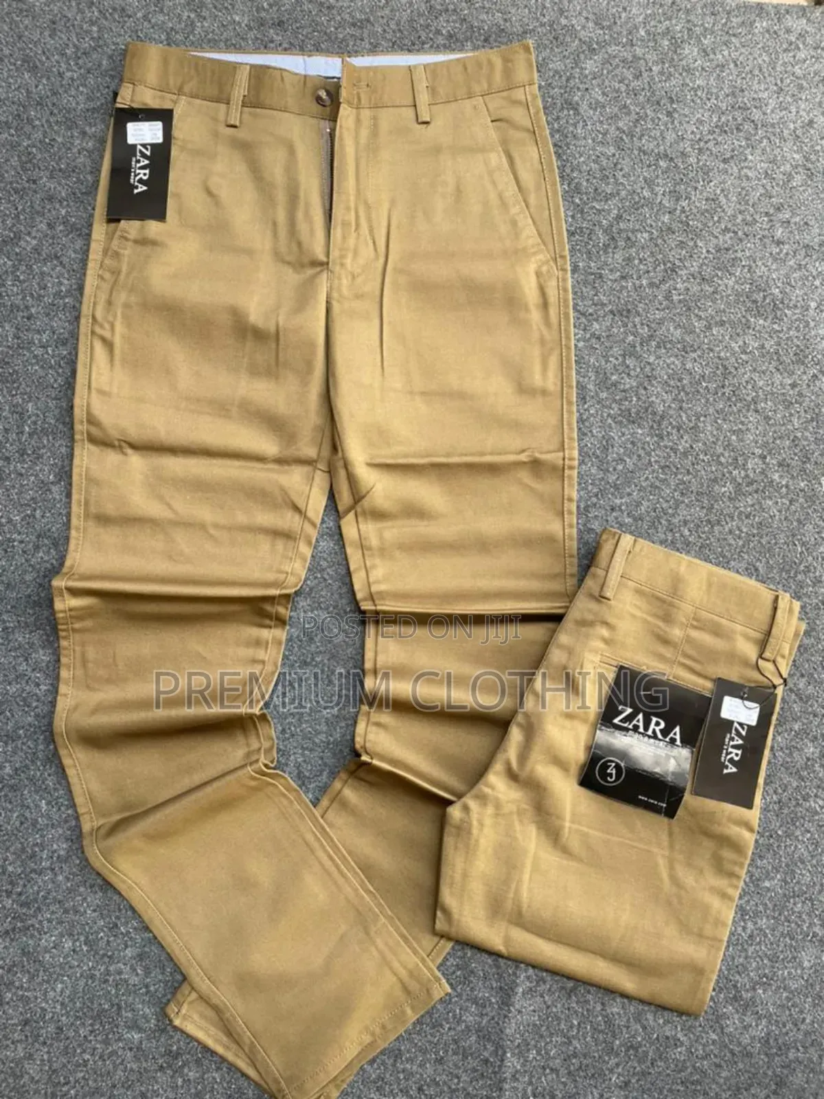 Khaki Long Trousers For Men Available