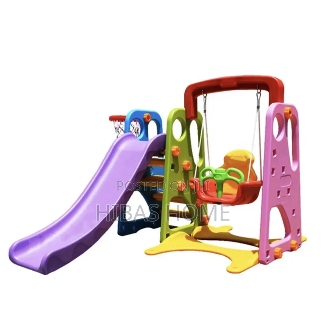 Big Size Swing Slide With Basket Ball Hoop 180x170x125cm