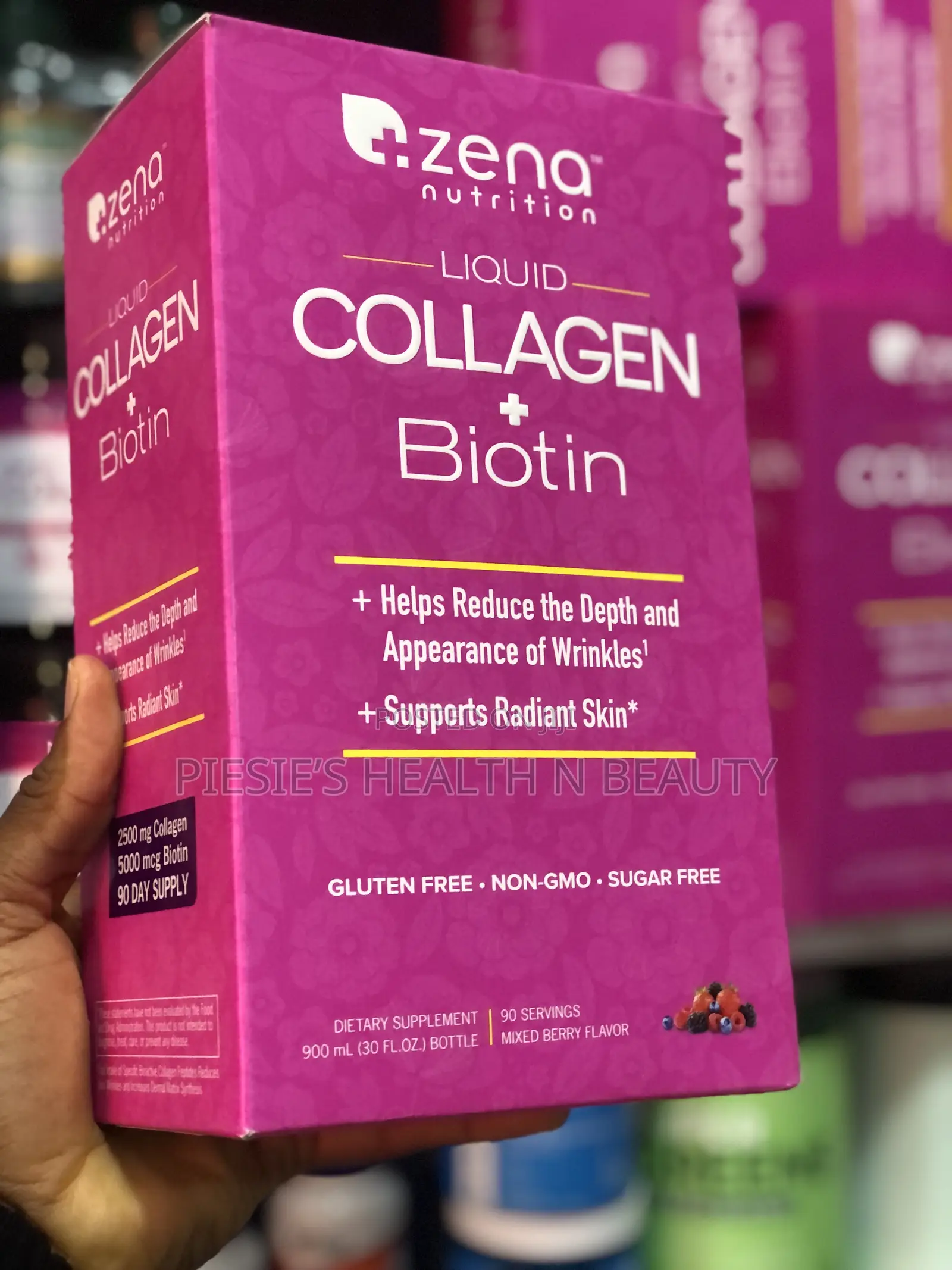 Zena Liquid Collagen for Women Men Collagen Peptides+Biotin