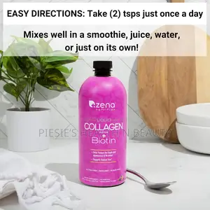 Zena Liquid Collagen for Women Men Collagen Peptides+Biotin