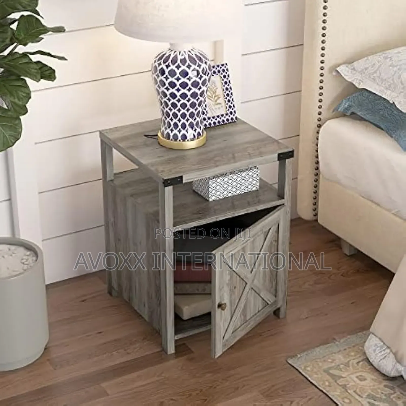 Manufactured Wood Nightstand With Barnes Charging Station