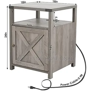 Manufactured Wood Nightstand With Barnes Charging Station