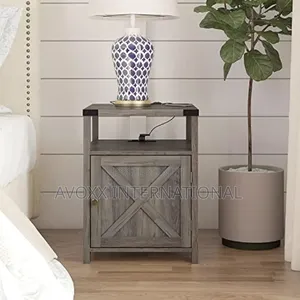 Manufactured Wood Nightstand With Barnes Charging Station