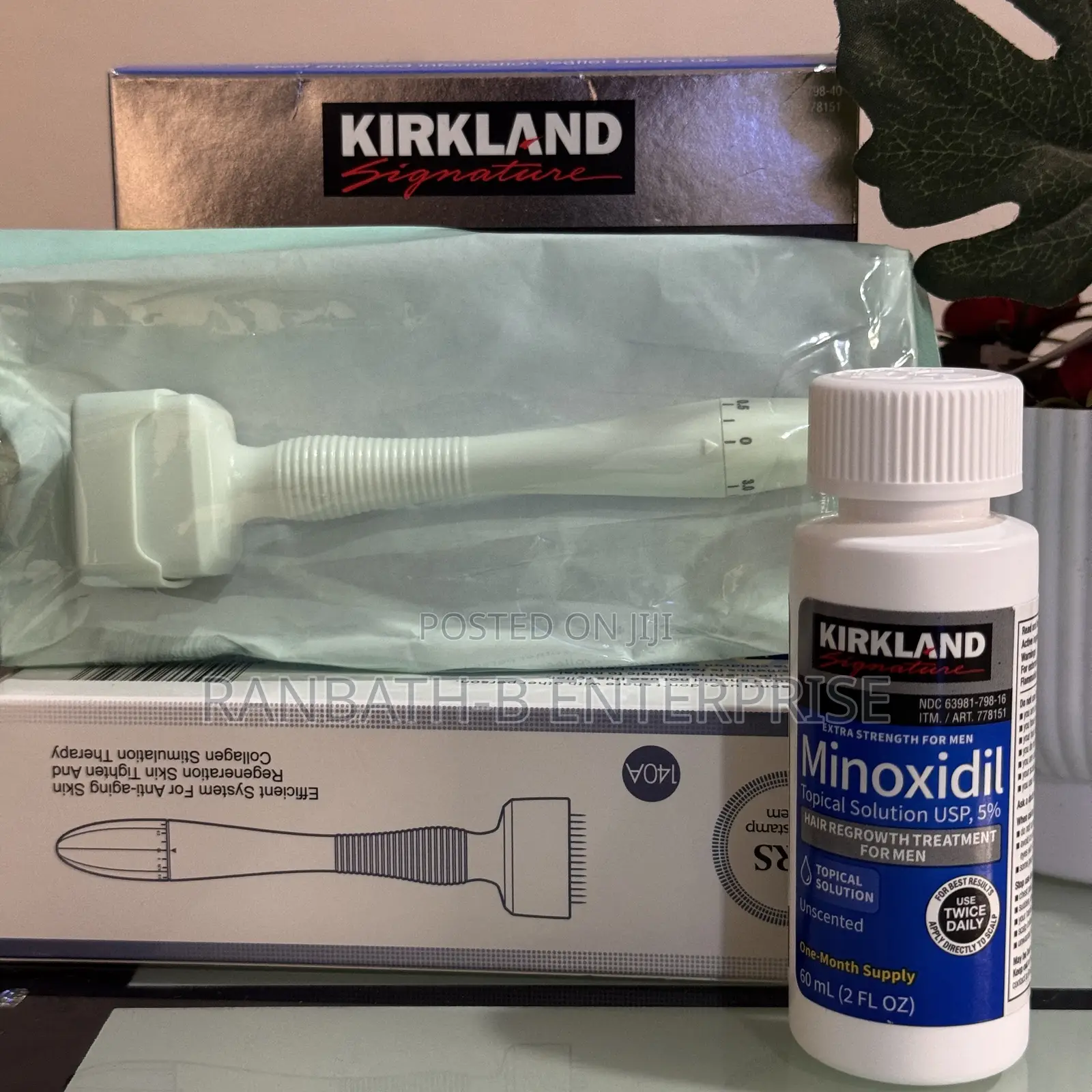 Adjustable Derma Stamp and Kirkland Liquid Combo