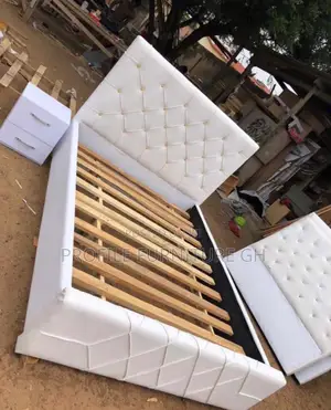 White Bedframe With Mattress and Side Drawer ( Double 54x75)