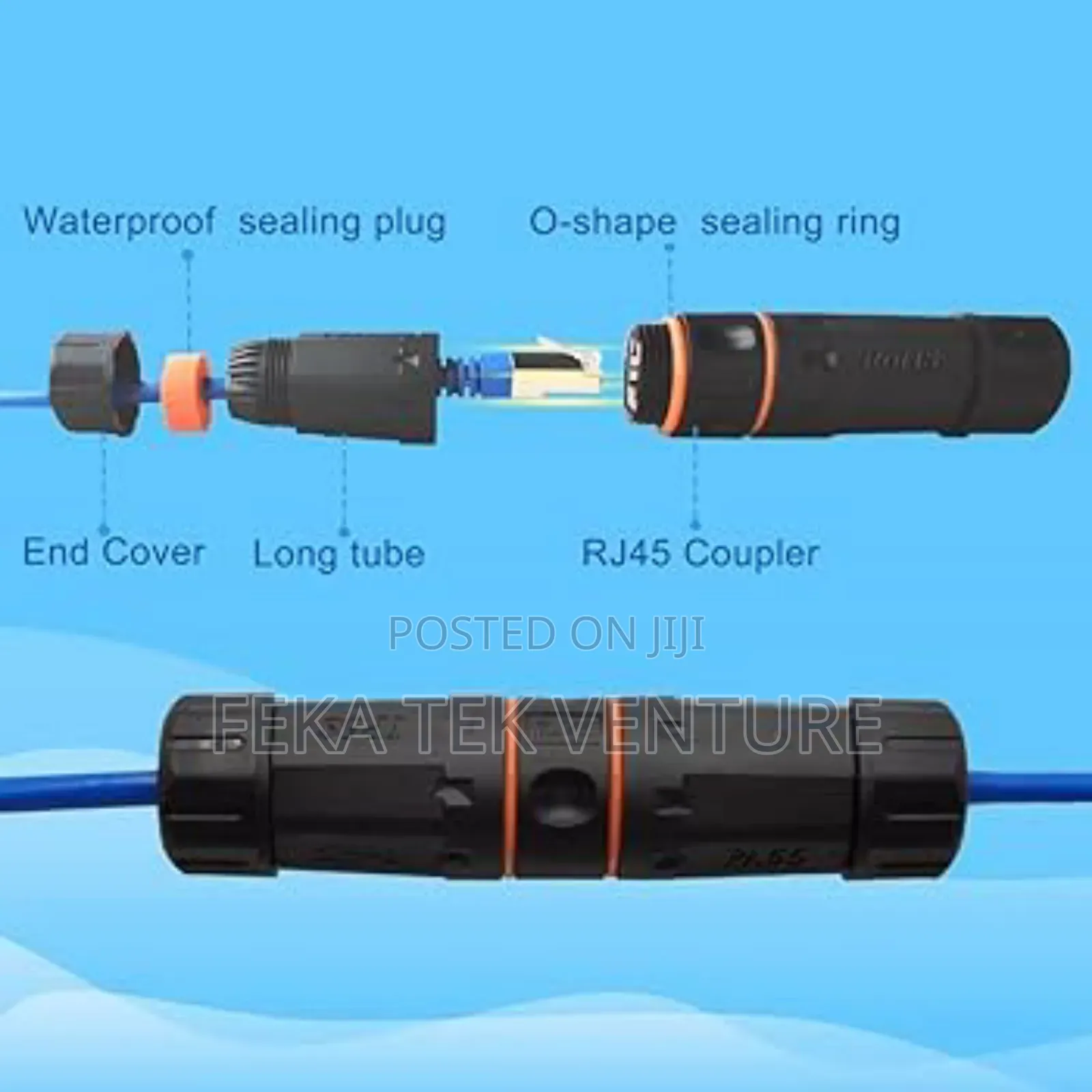 Cat6 RJ45 Waterproof Connector Coupler IP68