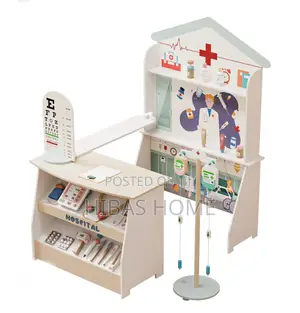 Wooden Role Play Kids Med Station for Kindergarten/Nursery