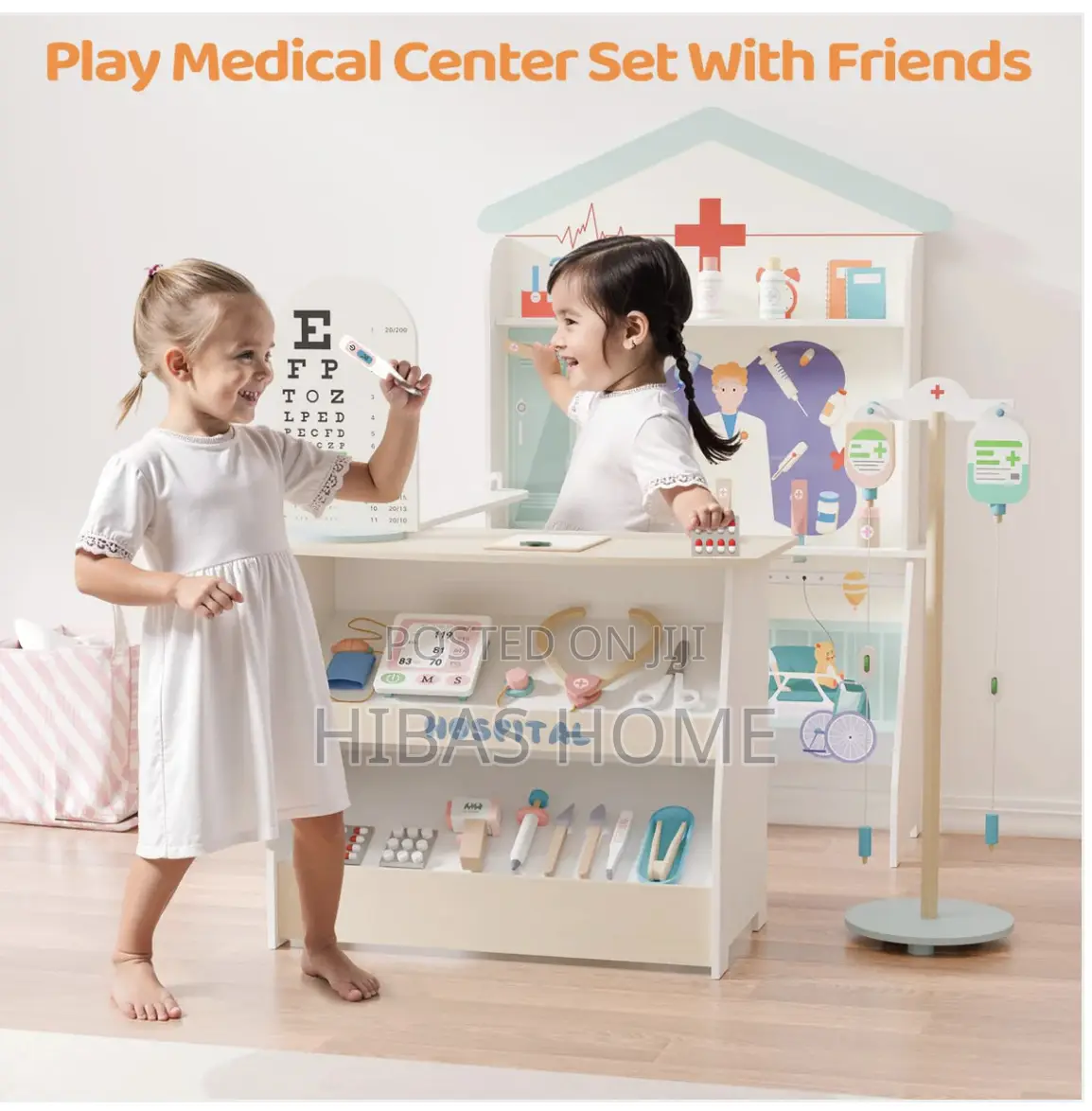 Wooden Role Play Kids Med Station for Kindergarten/Nursery