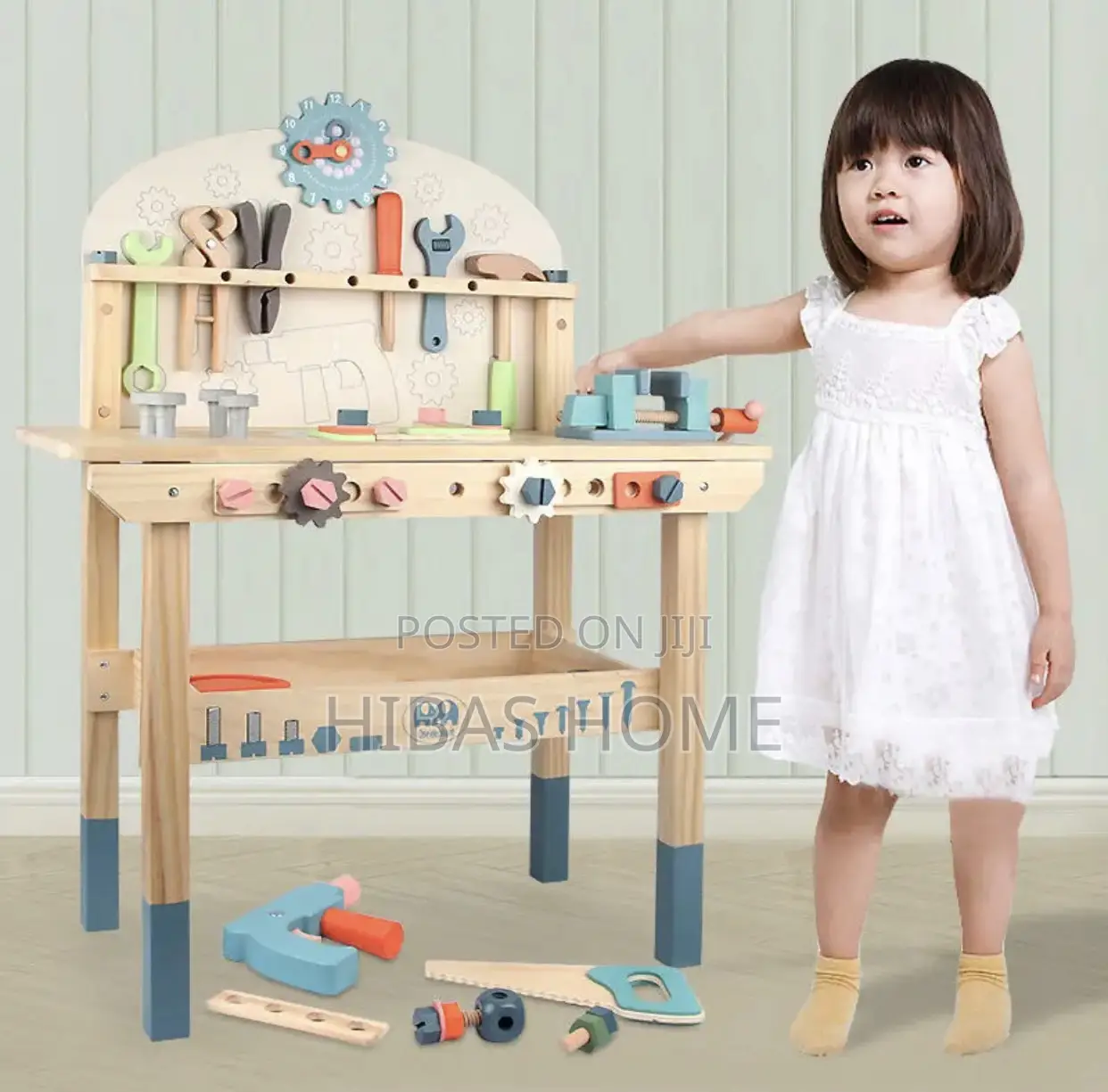 Kids/Children Role Play Tool Wooden Bench With Accessories