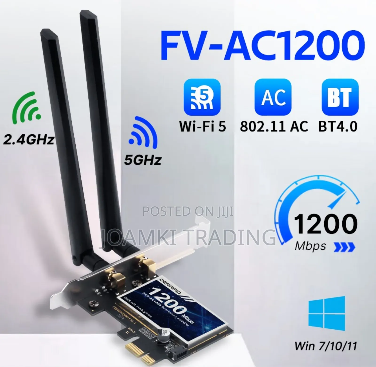 1200mps Wireless Pci-E Adapter Card + Bluetooth, 2.4ghz,5ghz