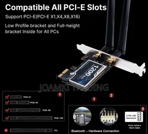 1200mps Wireless Pci-E Adapter Card + Bluetooth, 2.4ghz,5ghz