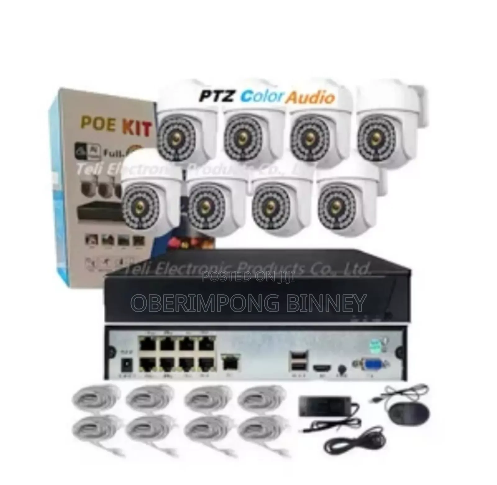 Camera Ip PTZ With Audio Full Coloured 8mp 8 Channel Kit
