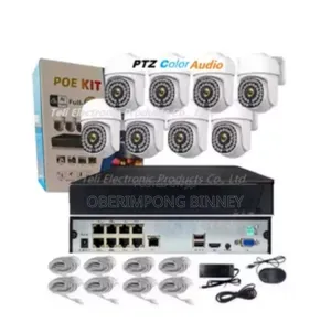 Camera Ip PTZ With Audio Full Coloured 8mp 8 Channel Kit