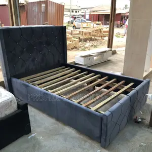 Double 54x75 Gray ( Bedframe)// Free Delivery