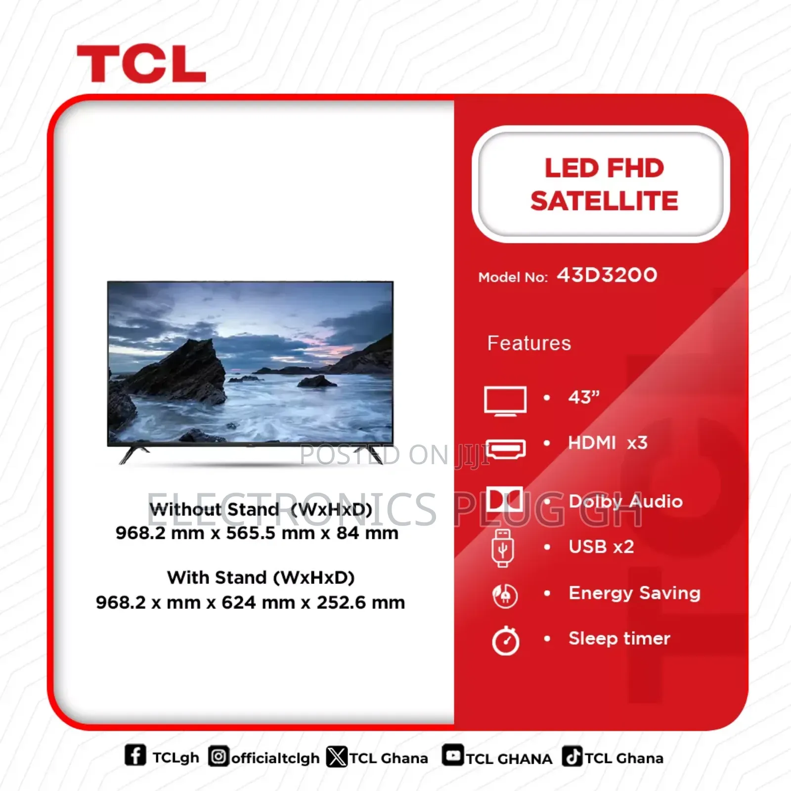 TCL 43 Digital Satellite Tv